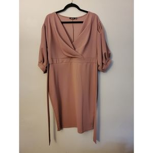 Mauve pink midi dress
